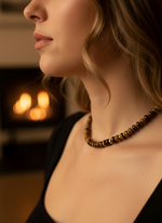 Cargar imagen en el visor de la galería, Collar ojo tigre (róndela)
