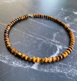 Cargar imagen en el visor de la galería, Collar ojo tigre (róndela)
