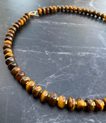 Cargar imagen en el visor de la galería, Collar ojo tigre (róndela)

